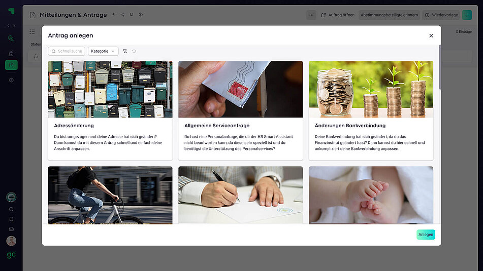 Mitarbeiter Self Service Anträge